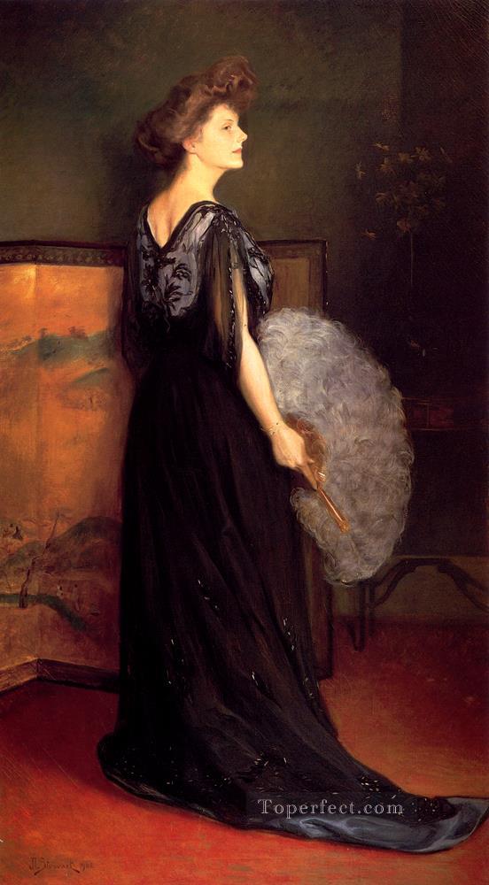 フランシス・スタントン・ブレイク夫人の肖像 女性ジュリアス・ルブラン・スチュワート油絵